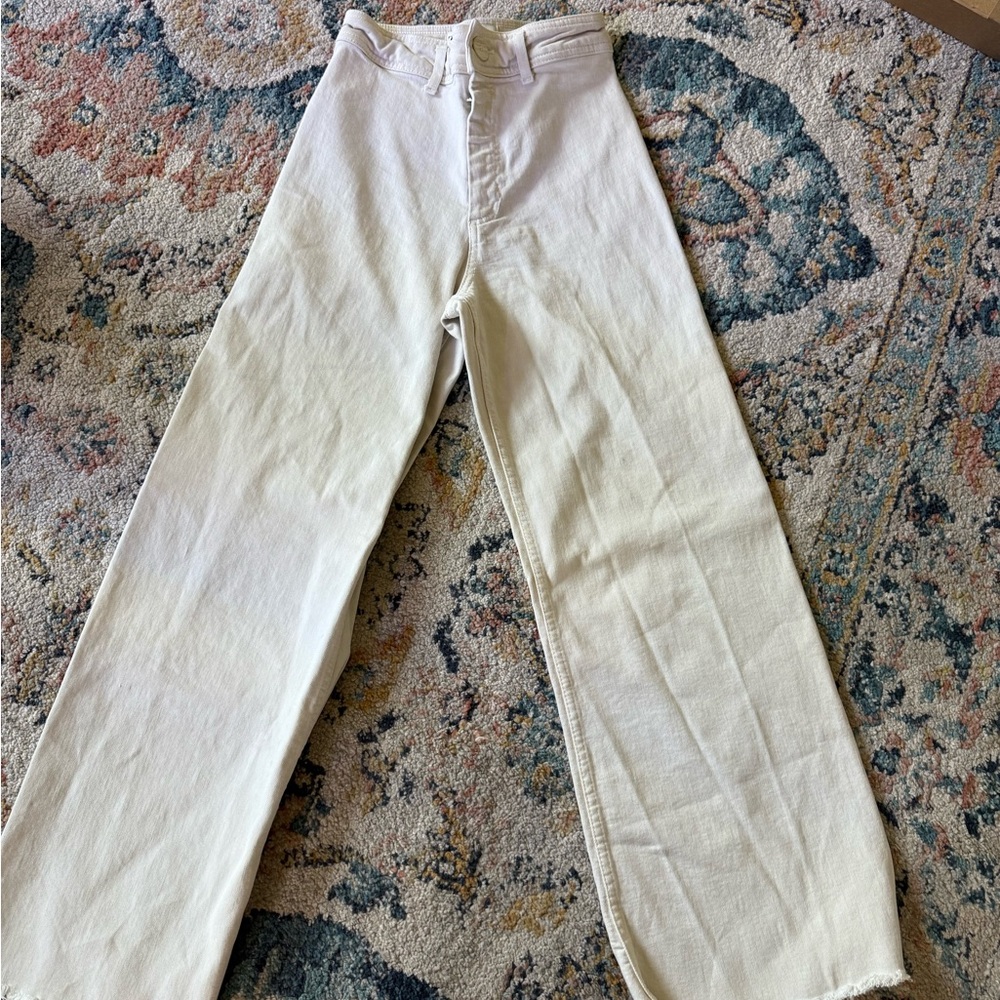Zara Off-White Straight-Leg Pants